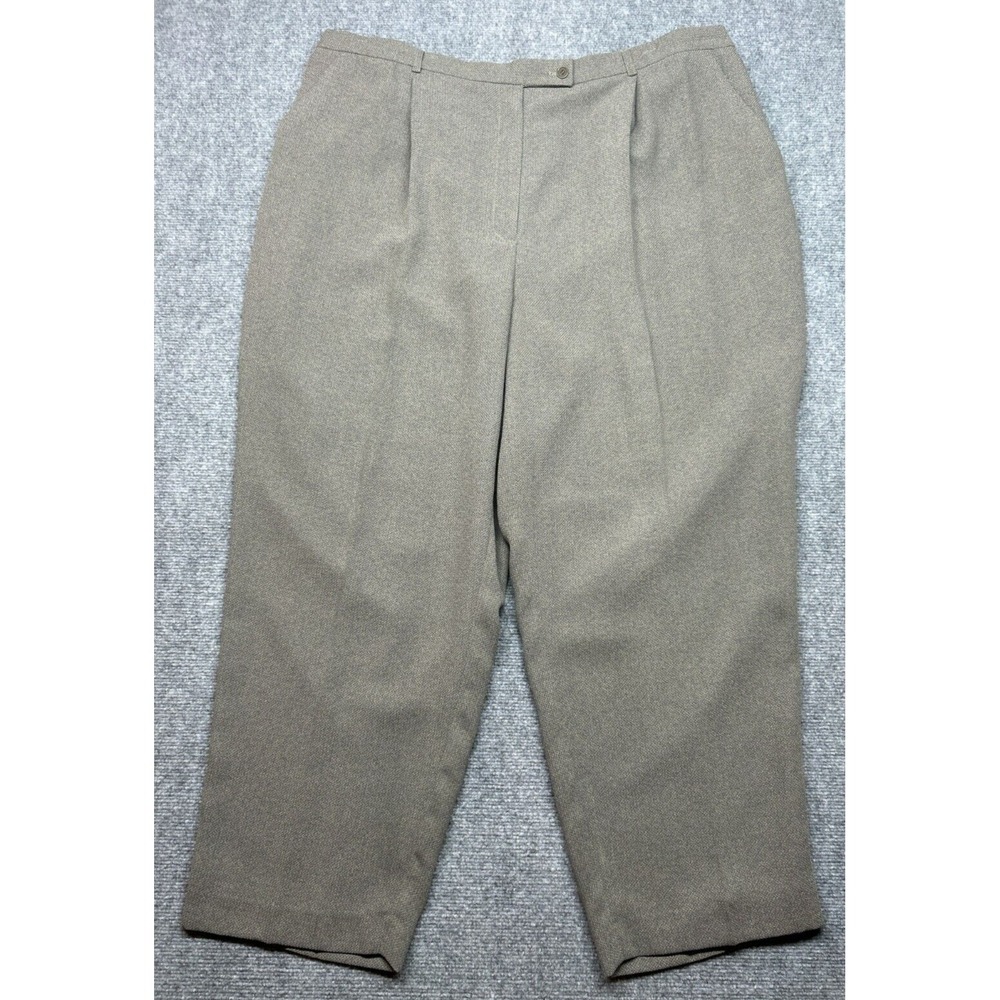 August Max Dress Pants Womens 24W Gray Solid Polyester Button Zip High Rise New